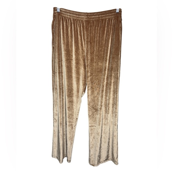 PINK by Victoria's Secret Velvet Wide-Leg Pants Tan - Picture 2 of 12